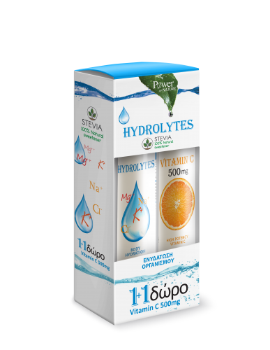 Power of Nature Hydrolytes 20 ταμπλέτες & Vitamin C 500mg 20 ταμπλέτες με γεύση πορτοκάλι